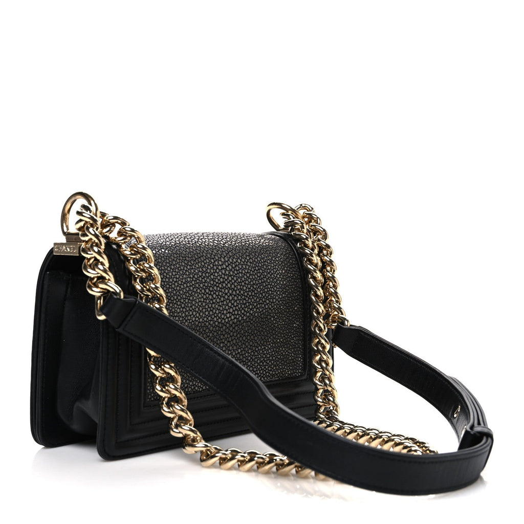Galuchat Stingray Small Boy Flap Black