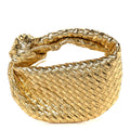 Laminated Calfskin Pressed Intreccio Mini Jodie Gold