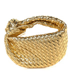 Laminated Calfskin Pressed Intreccio Mini Jodie Gold