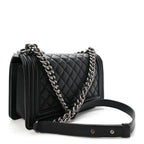 Calfskin Quilted Medium Boy Flap Black