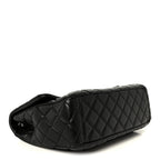Calfskin Quilted XXL Travel Flap Bag Black