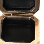 Shiny Crumpled Calfskin Minaudiere Clutch With Chain Black