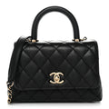 Caviar Quilted Extra Mini Coco Handle Flap Black