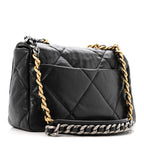 Goatskin Quilted Medium Chanel 19 Flap Black