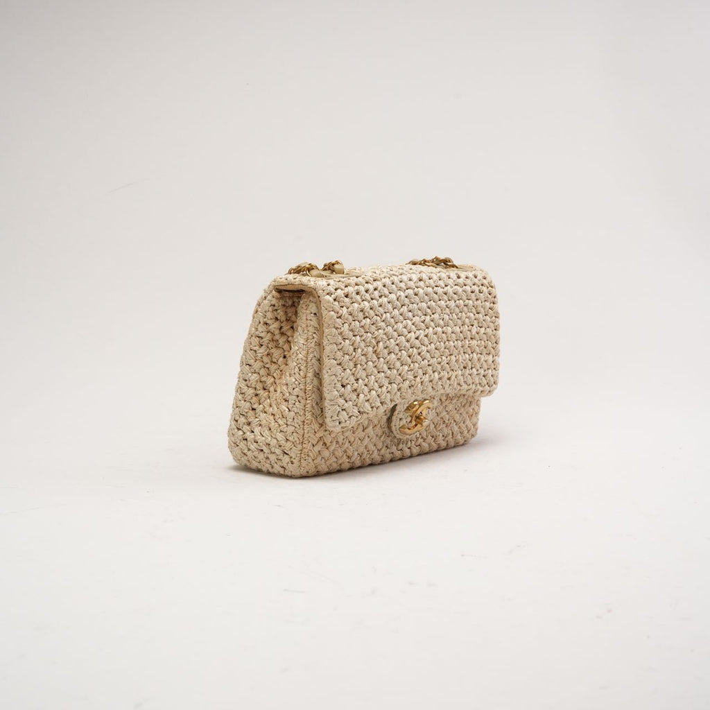 Chanel Raffia Crochet Ancient Greece Medium Flap Beige 2018