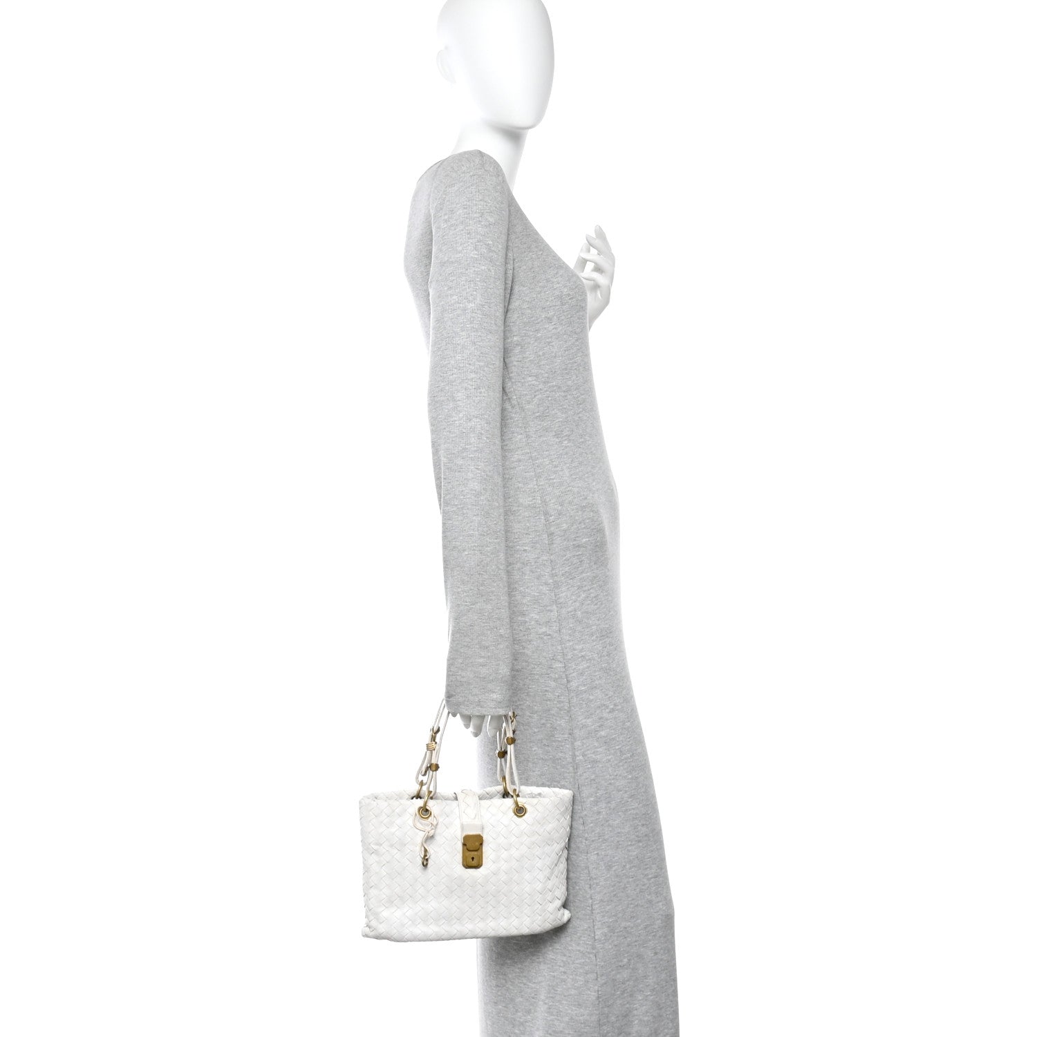 Nappa Intrecciato Small Capri Tote White