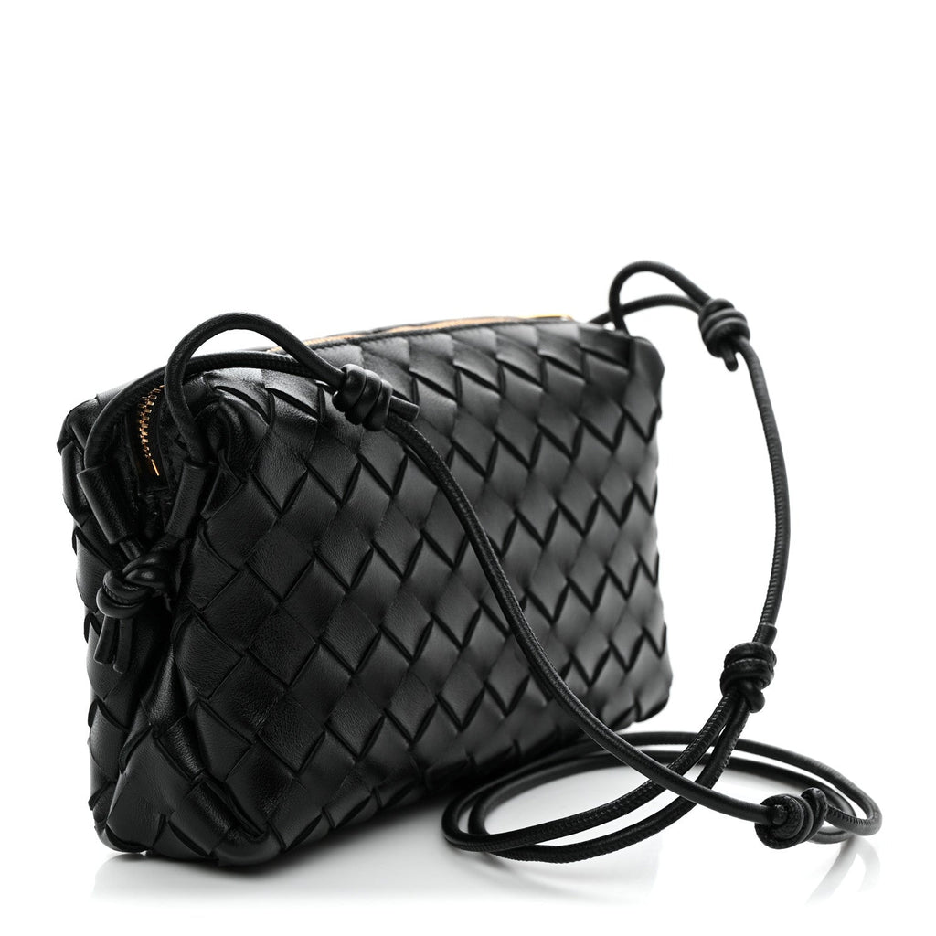Nappa Intrecciato Mini Loop Camera Bag Black