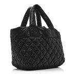 Nylon Quilted Small Coco Cocoon Tote Black