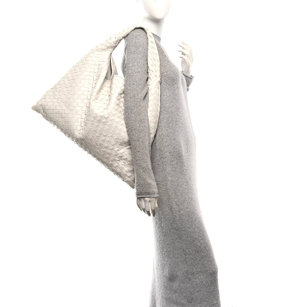 Calfskin Intrecciato Large Hop White