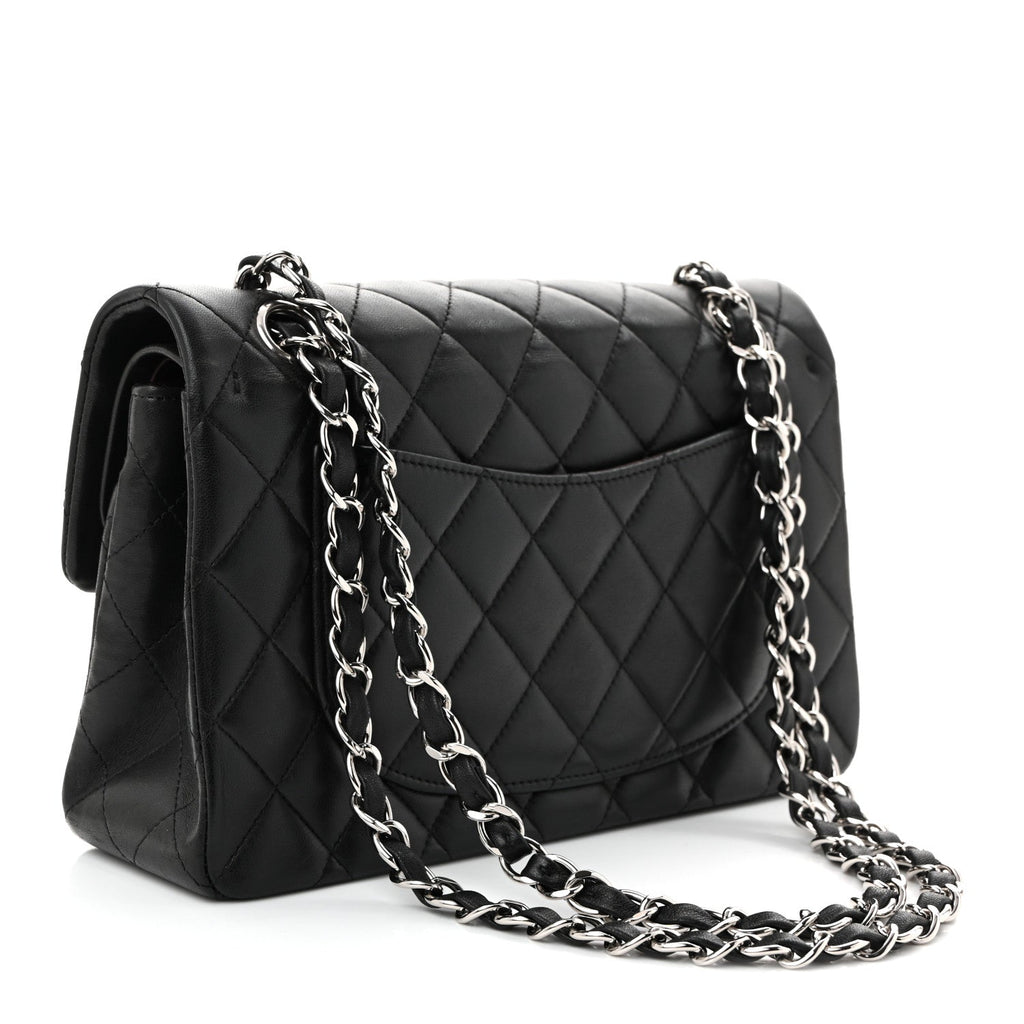 Lambskin Quilted Small Double Flap Black
