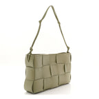 Calfskin Maxi Intrecciato Cassette Pouch On Strap Travertine