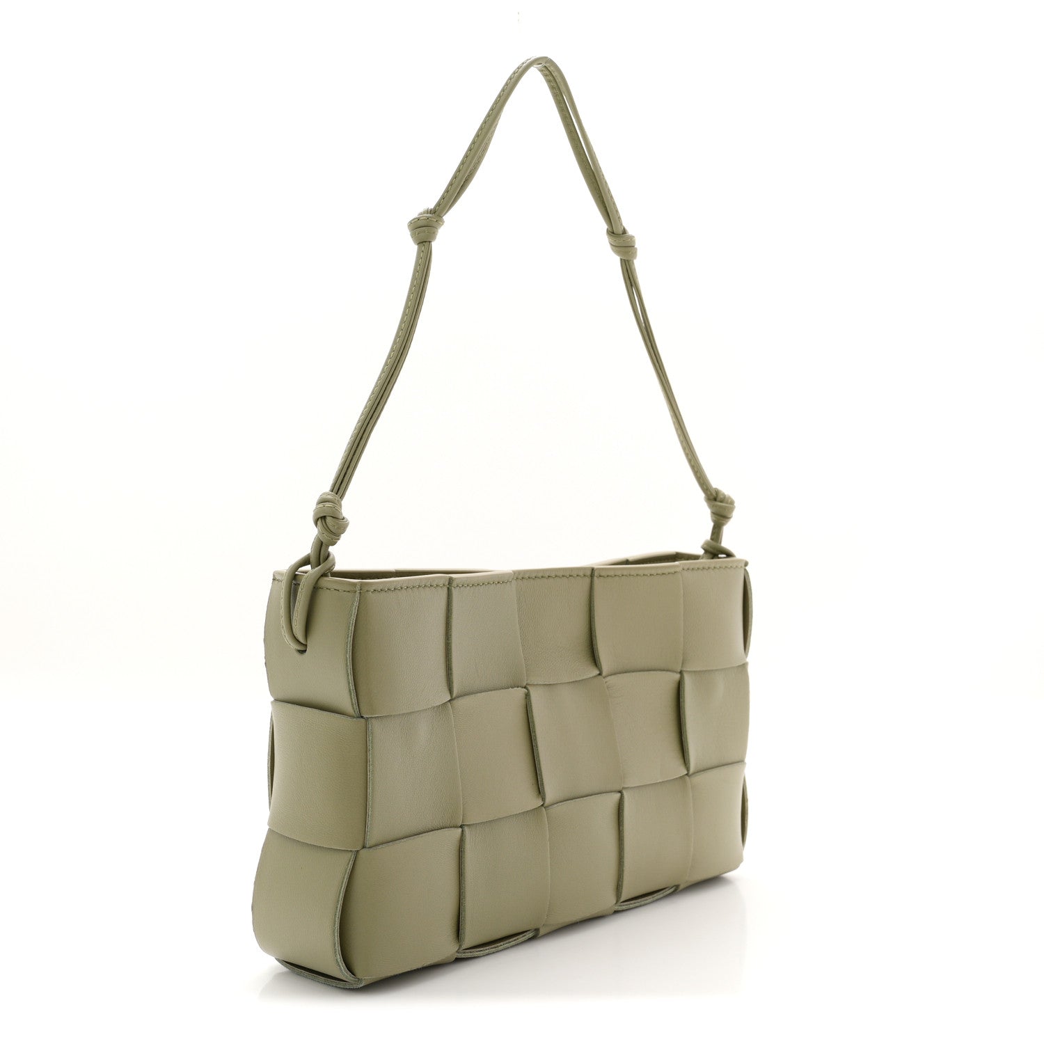 Calfskin Maxi Intrecciato Cassette Pouch On Strap Travertine