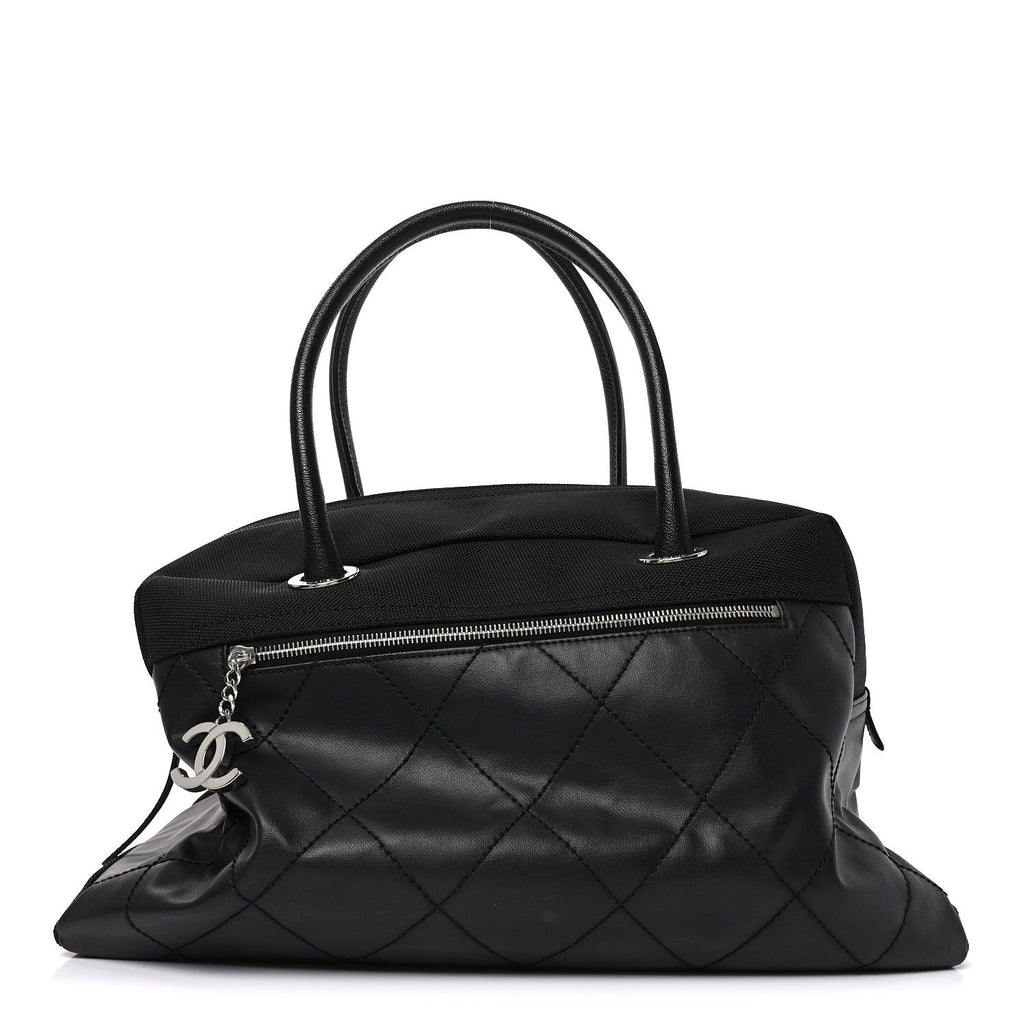 Coated Canvas Quilted Paris Biarritz Bowler Black