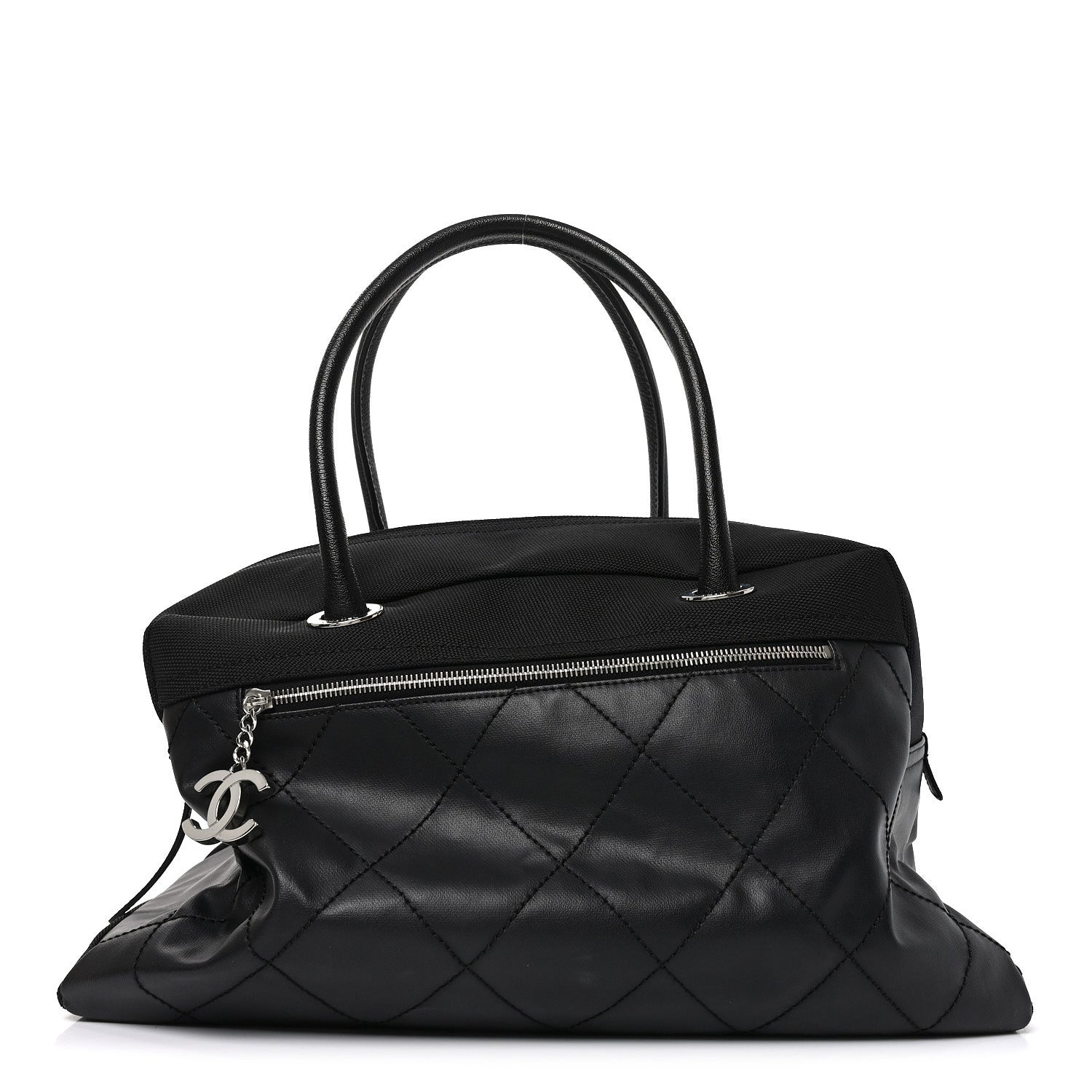 Coated Canvas Quilted Paris Biarritz Bowler Black