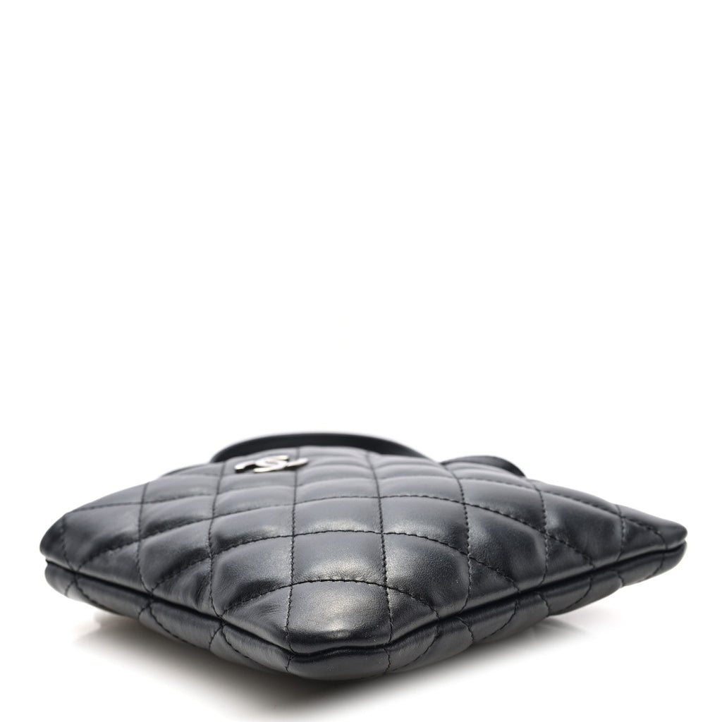 Calfskin Quilted Crossbody Bag Black