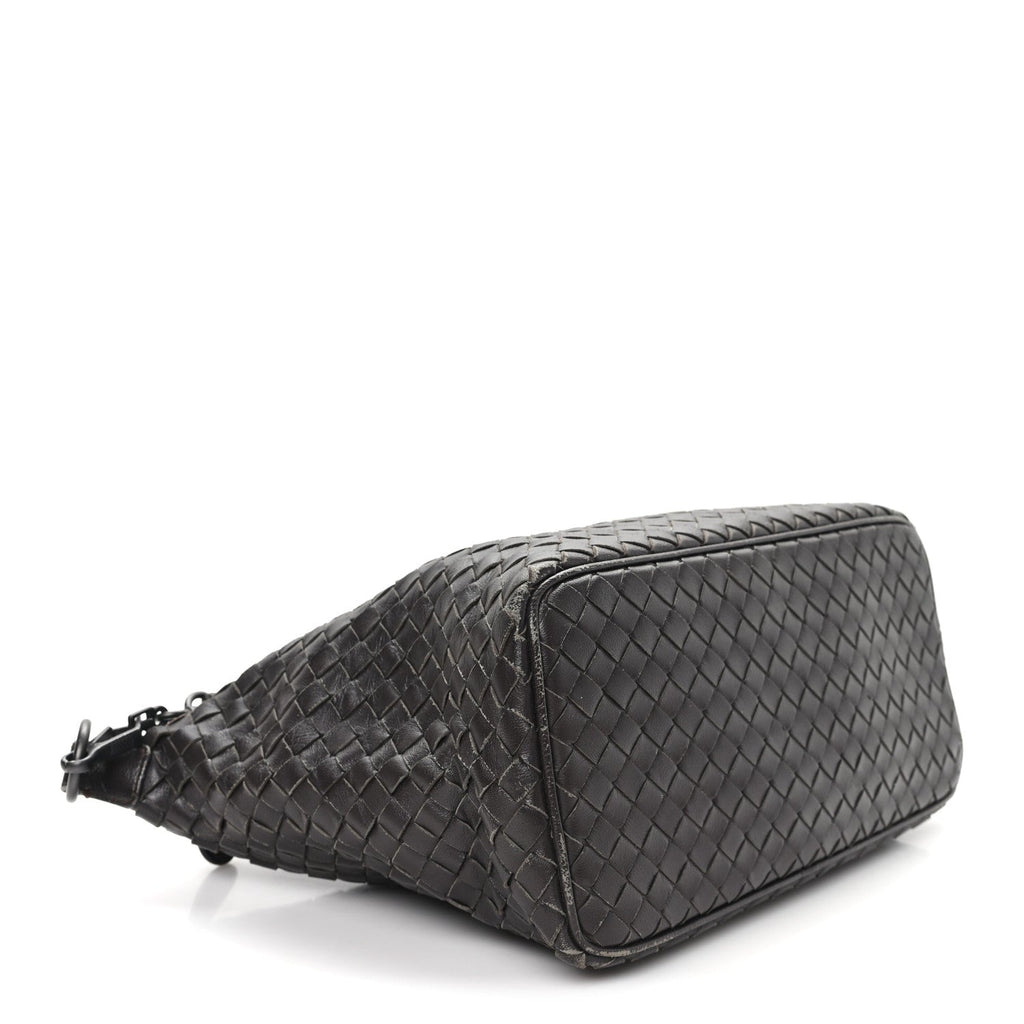 Nappa Intrecciato Small Shoulder Bag Ebano
