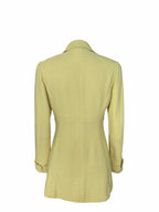CHANEL Size 4 Yellow Tweed Solid Blazer