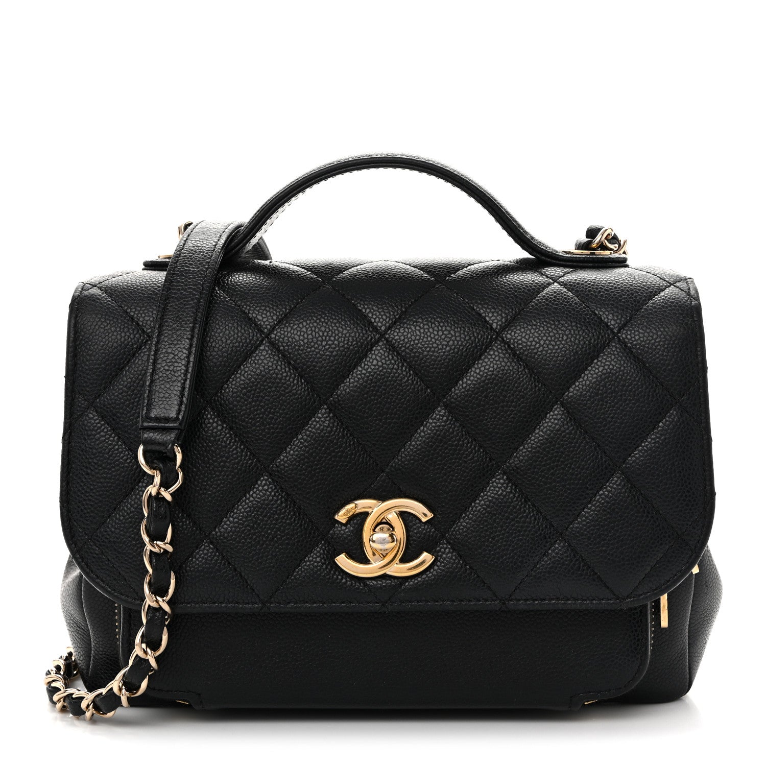 Caviar Quilted Medium Business Affinity Flap Black