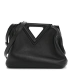Calfskin Small The Point Triangle Bag Black