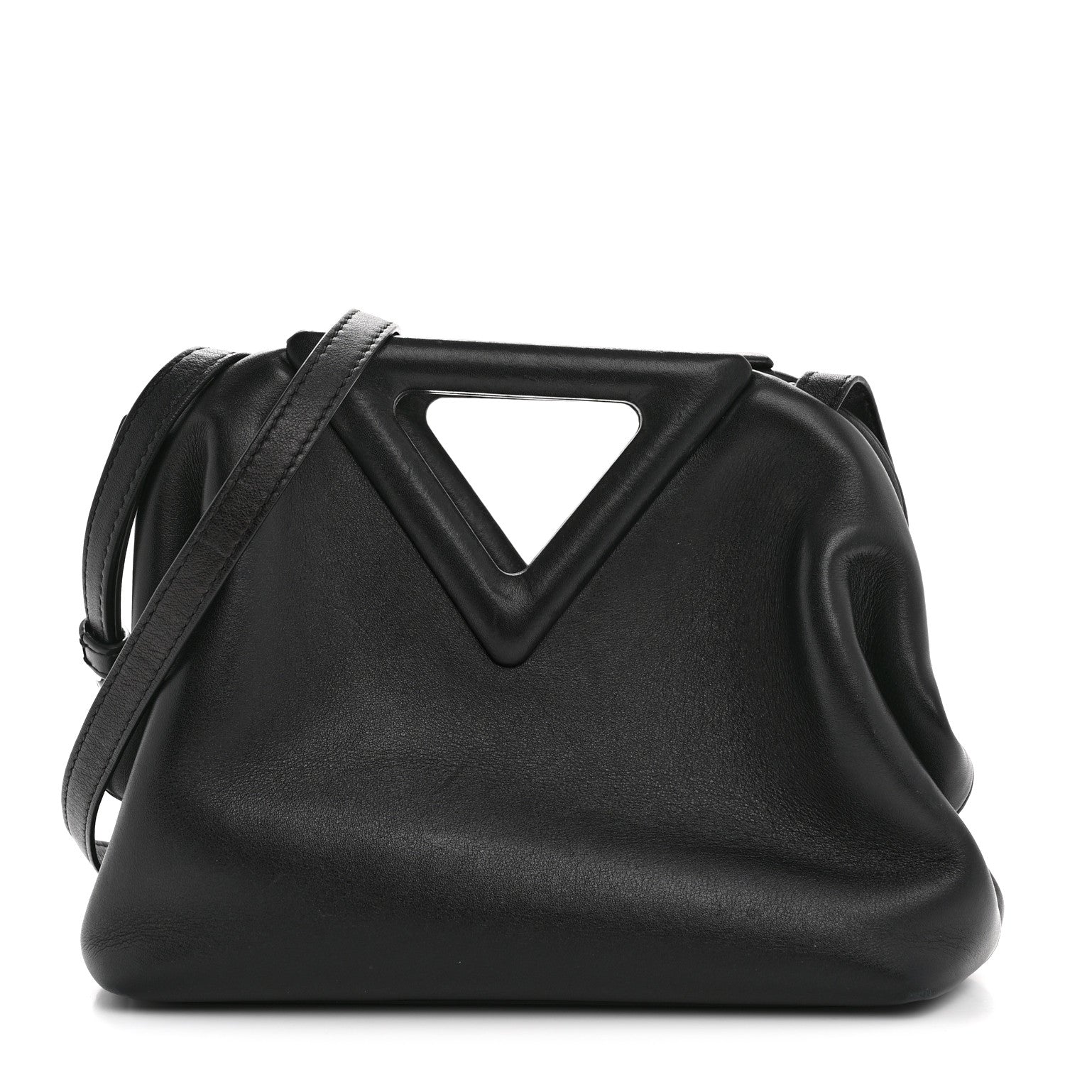 Calfskin Small The Point Triangle Bag Black