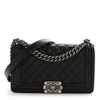 Caviar Quilted Medium Boy Flap Black