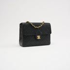 Chanel Vintage Black Mini Square Classic Flap Bag 1991