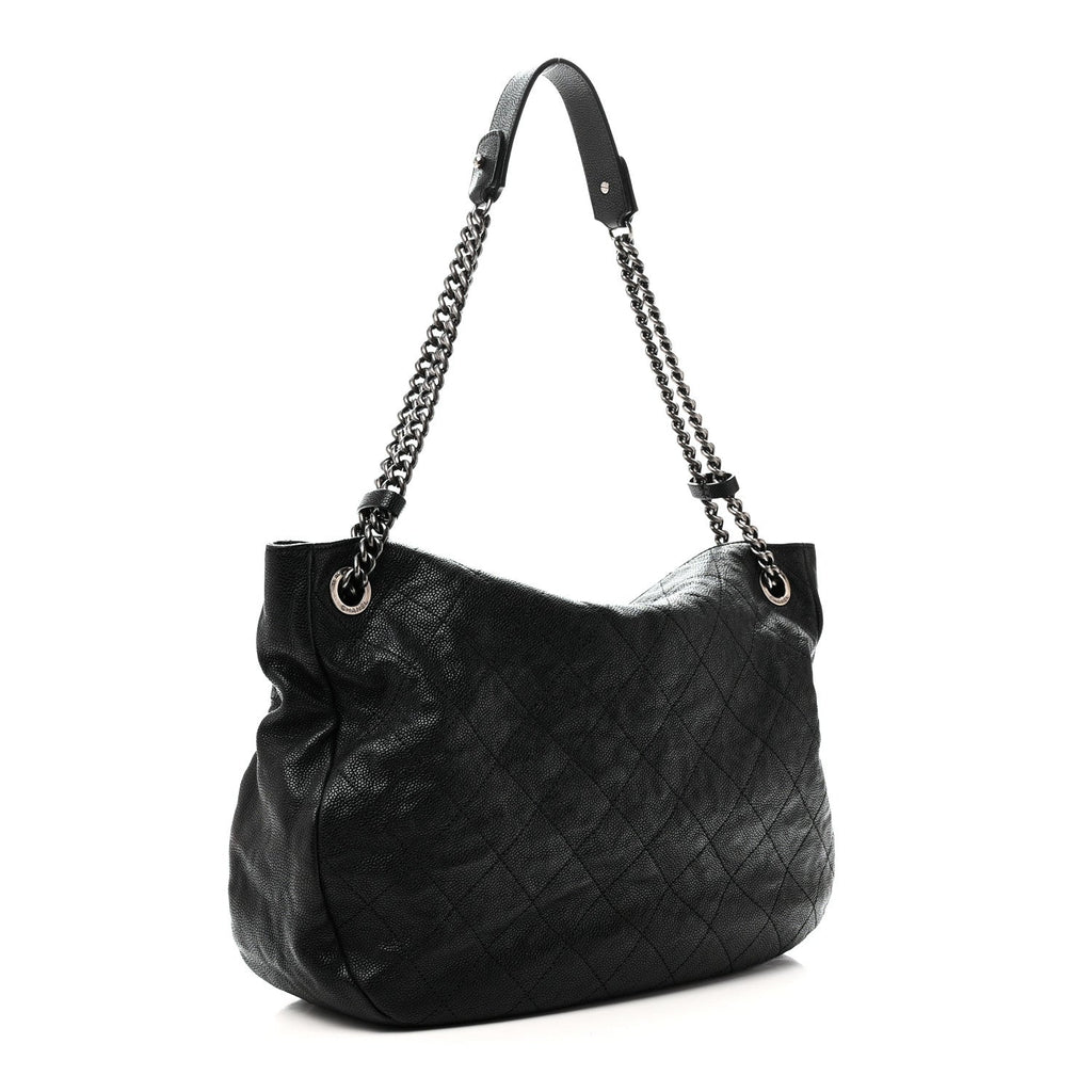 Caviar Quilted Simply CC Hobo Black