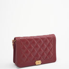 Chanel Burgundy Boy Wallet on Chain Bag Lambskin 2017