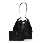 Caviar Quilted Medium Chanel 25 Handbag Black