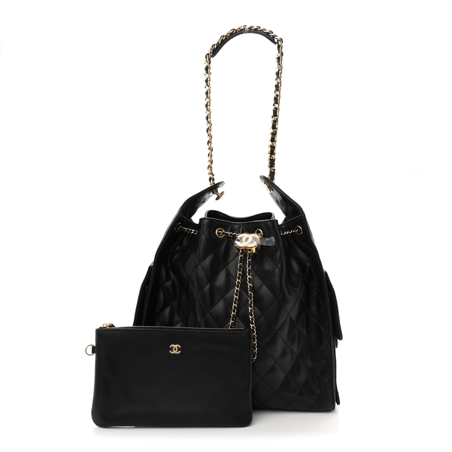 Caviar Quilted Medium Chanel 25 Handbag Black