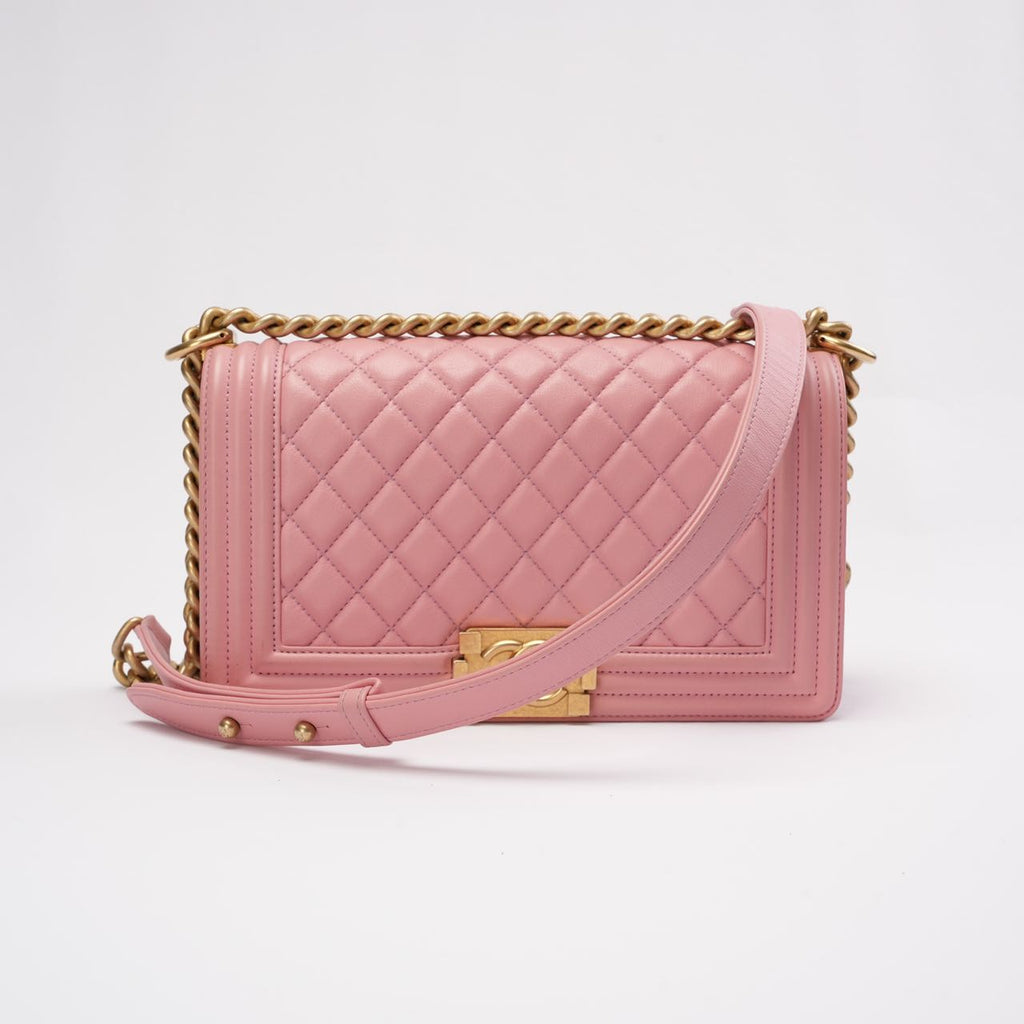 Chanel Medium Boy Flap Lambskin Pink 2018