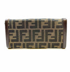 FENDI Continental Brown Canvas Monogram Wallet