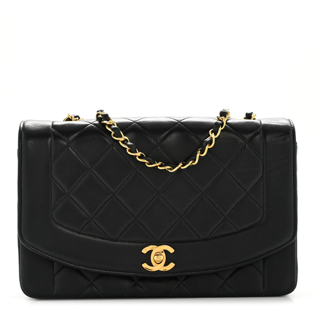 Lambskin Quilted Medium Single Flap Black