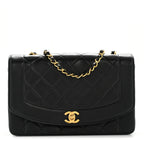 Lambskin Quilted Medium Single Flap Black
