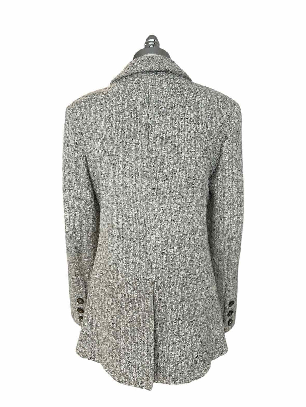 CHANEL Size 8 Light Grey Poly Blend Blazer