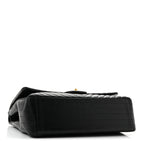 Lambskin Chevron Quilted Maxi Double Flap Black