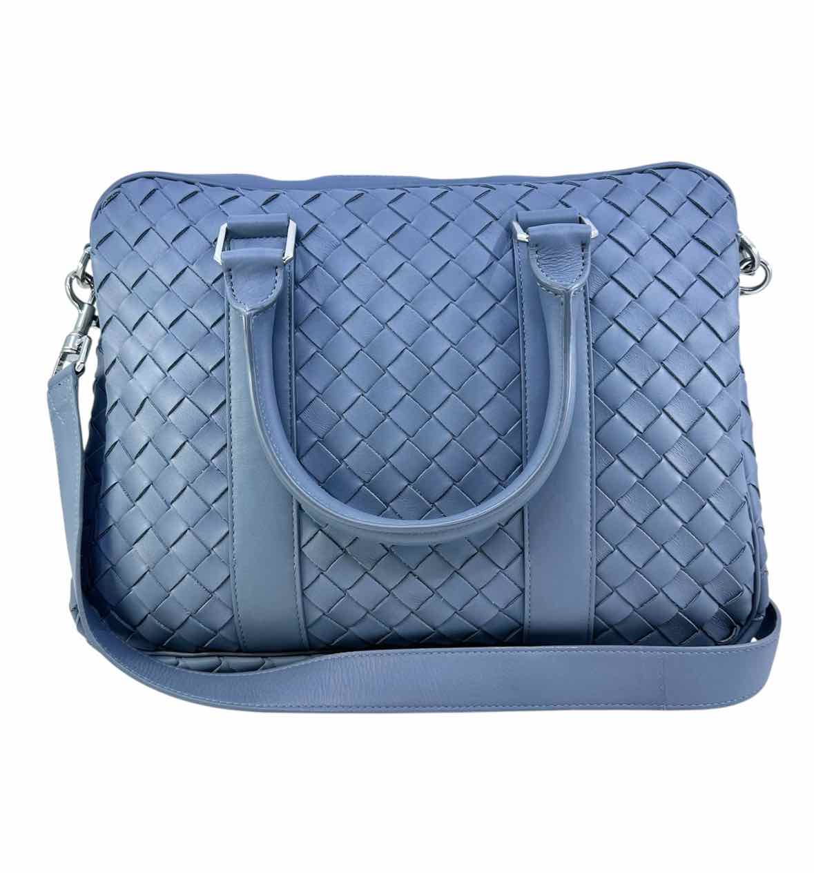 BOTTEGA VENETA Grey Leather Weaved Briefcase