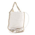 Shiny Calfskin Quilted Mini Chanel 22 White