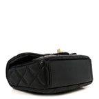 Grained Lambskin Quilted Mini Flap Black