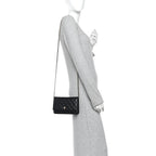 Lambskin Quilted Wallet On Chain WOC Black