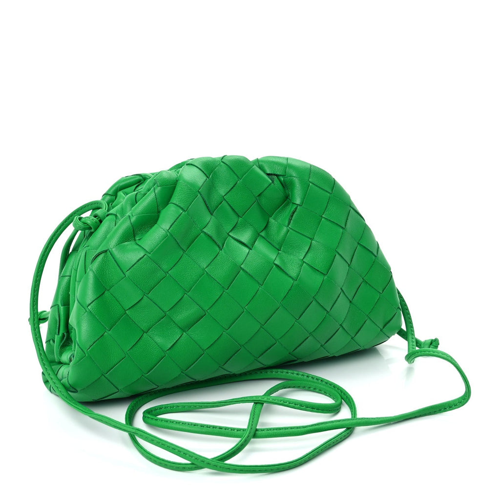 Nappa Intrecciato The Mini Pouch Clutch  Parakeet