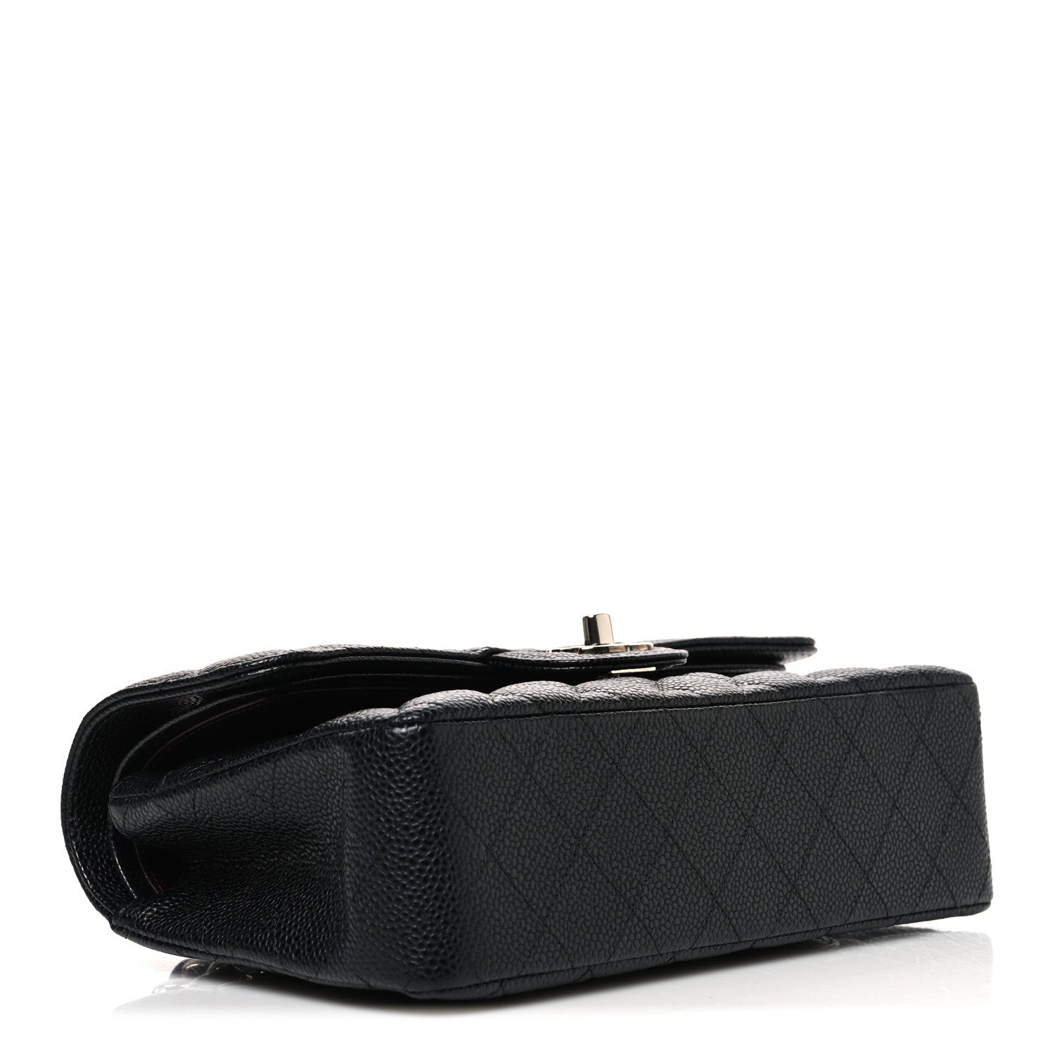 Caviar Quilted Small Double Flap Black
