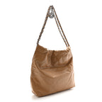 Shiny Calfskin Quilted Small Chanel 22 Beige