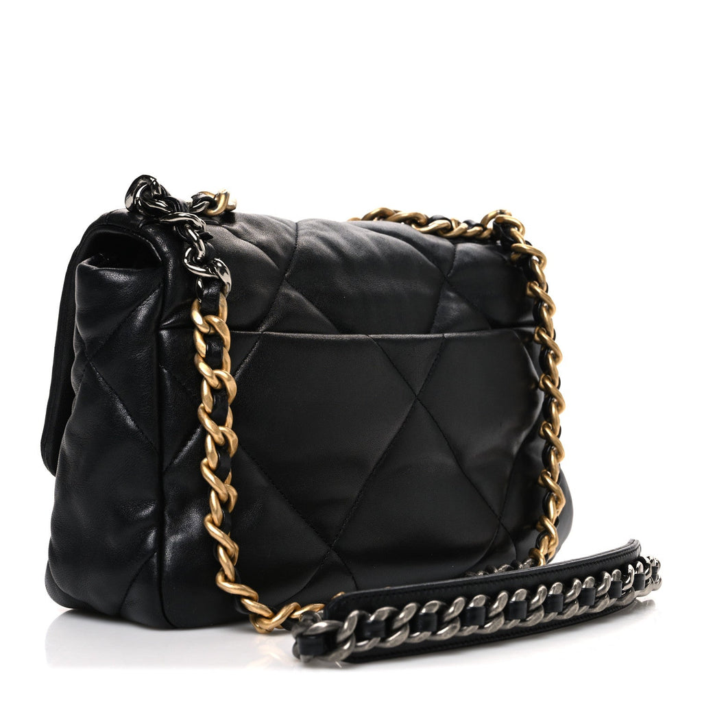 Lambskin Quilted Medium Chanel 19 Flap Black