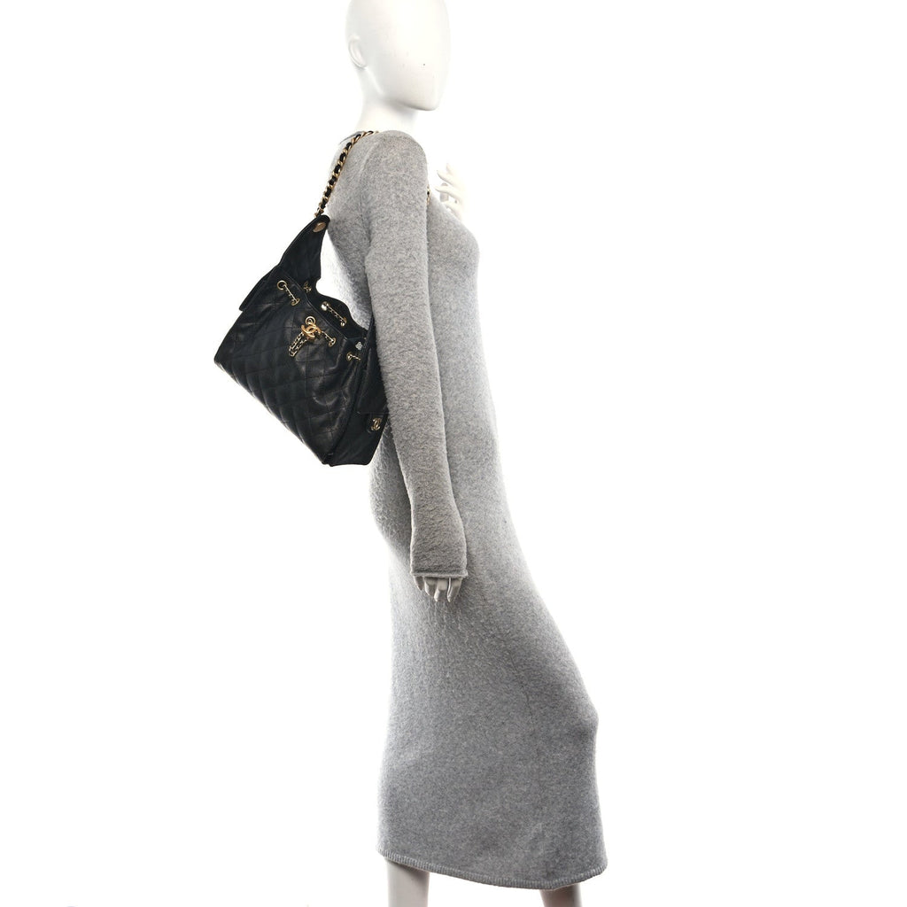 Caviar Quilted Small Chanel 25 Handbag Black