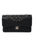 Caviar Quilted Small Double Flap Black