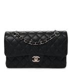 Caviar Quilted Small Double Flap Black