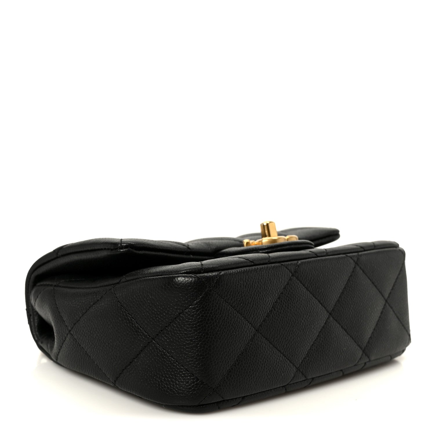 Caviar Quilted Mini Sweetheart Rectangular Flap Black