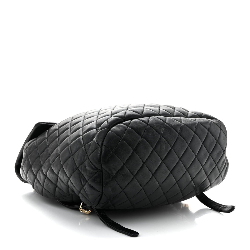 Lambskin Quilted Large Urban Spirit Backpack Black