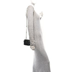 Caviar Quilted Mini Vanity Case With Chain Black